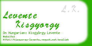 levente kisgyorgy business card